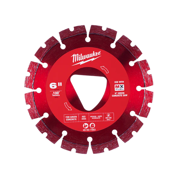 Milwaukee 150mm (6") Green Concrete Diamond Blade - Red - 49937263