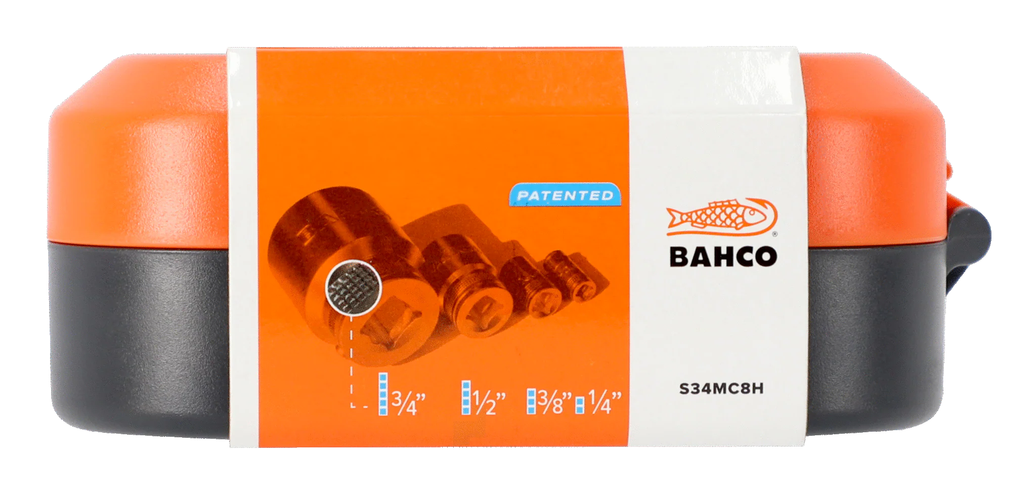 Bahco 1/4" Square Drive Socket and Bit Set with Metric Hex Profile and Ratcheting Bit Holder - 34 Pcs  S34MC8H - Image 5