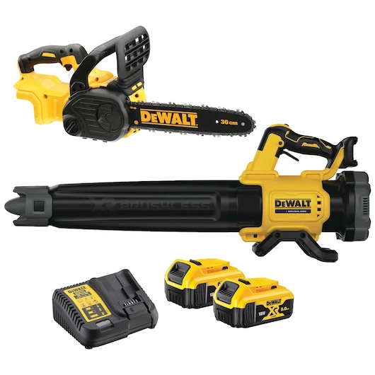 Dewalt 18V XR Li-Ion 2Pc Combo - 5Ah Kit (Blower & Chainsaw) - DCZ243P2-XE