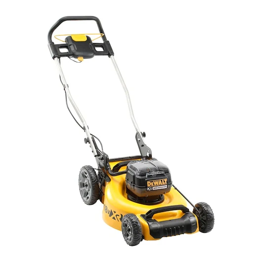 Dewalt 2 x 18V XR Li-Ion Lawn Mower - Bare Unit 2 x 18V High Efficiency Brushless Motor with 36V Output, Cuts Up To 800m2 (Using 2 x DCB184), 51CM Metal Deck, 48CM Cutting Capacity, 5 Height Settings (25-86MM), 55L Collection Bag, Mulching A - DCMW564N-XE