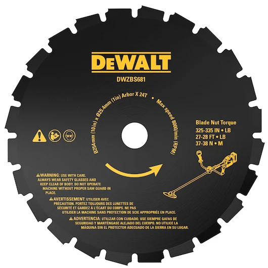 Dewalt 25cm BRUSH SAW BLADE (24 T) - DT20696-QZ