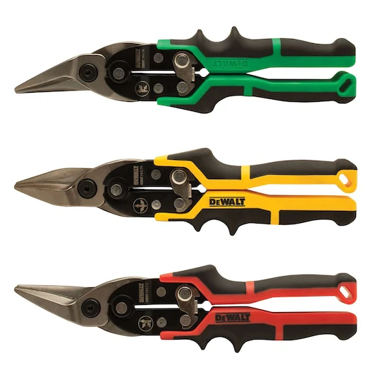Dewalt 3Pc Aviation Snips Ergo (Straight, Left, Right Cut) - DWHT14676