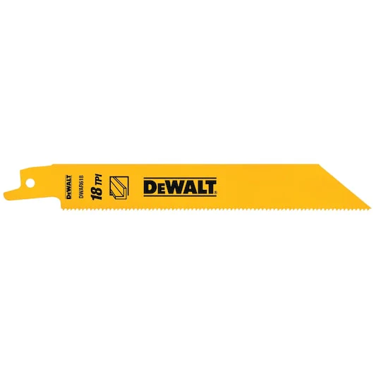Dewalt 6" 18TPI BI-METAL RECIPROCATING SAW BLADE 5PK, Medium Metal - DW4811