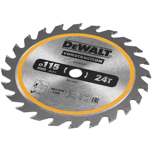 Dewalt SAW BLADE CONSTRCUTION 115MM X 24T (9.5MM) - DT20420-QZ