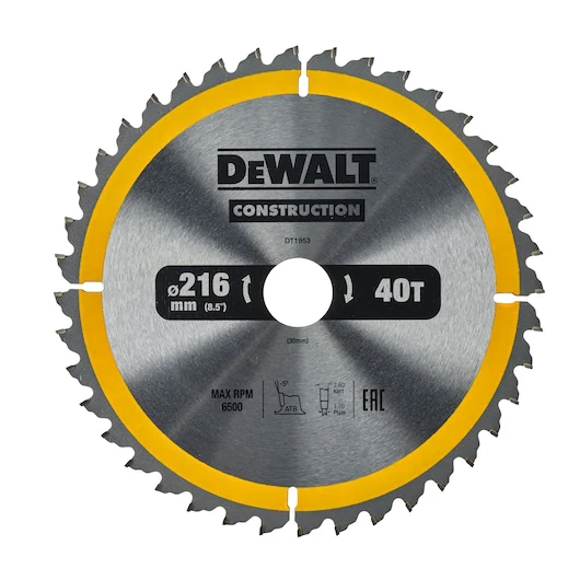 Dewalt SAW BLADE CONSTRUCTION 216MM X 40T (30MM) - DT1953-QZ