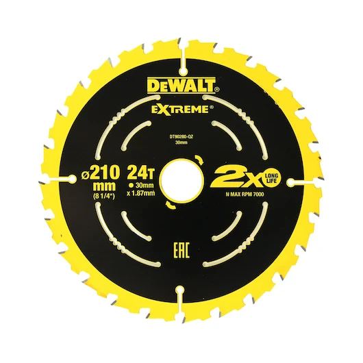Dewalt SAW BLADE EXTREME 210MM X 24T (16/25/30MM) (WHILE STOCKS LAST) - DT90280-QZ