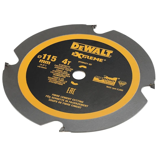 Dewalt SAW BLADE EXTREME PCD FIBRE CEMENT 115MM X 4T (9.5MM) - DT20421-QZ