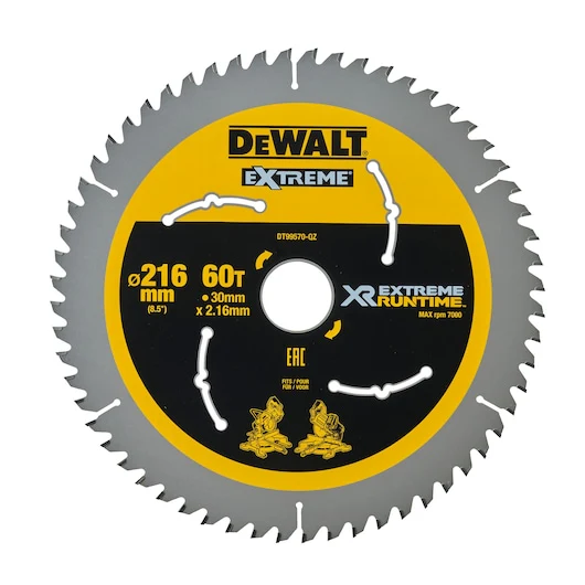 Dewalt SAW BLADE XR EXTREME RUNTIME 216MM X 60T (30MM) - DT99570-QZ
