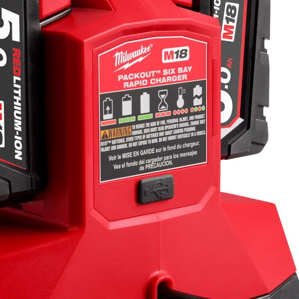 Milwaukee M18™ 6 Bay PACKOUT™ Rapid Charger (Tool Only) - M18PC6 - Image 7