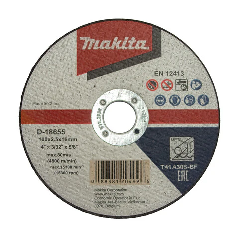 Makita 100mm x 2.5mm x 16mm - METAL CUTTING DISC A30S - 50pk  D-18655-50