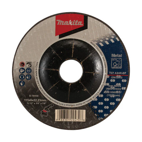 Makita 115mm x 6mm x 22mm D/C METAL GRINDING DISC A24R - 20pk D-18459-20