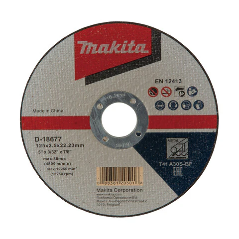 Makita 125mm x 2.5mm x 22mm - METAL CUTTING DISC A30S - 50pk D-18677-50