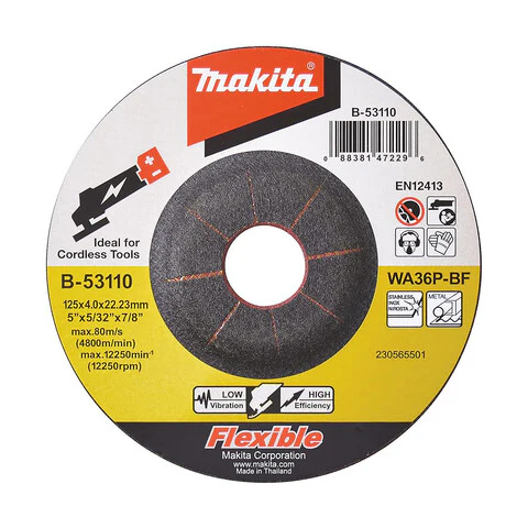 Makita 125mm x 4mm x 22mm D/C INOX GRINDING DISC WA36P-25pc B-53110-25