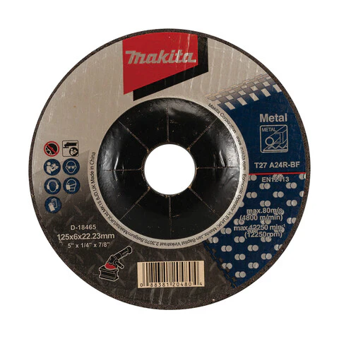 Makita 125mm x 6mm x 22mm D/C METAL GRINDING DISC A24R - 20pk D-18465-20