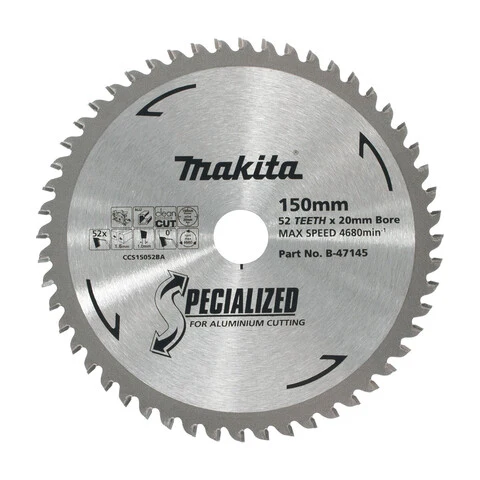 MAKITA 150mm 52T TCT Circular Saw Blade for Aluminium Cutting - SPECIALIZED B-47145