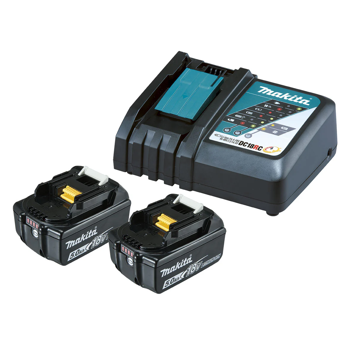 Makita 18V Li-Ion Cordless Battery Charger DC18RC & 5.0Ah BatterIes 199179-3 - Image 2