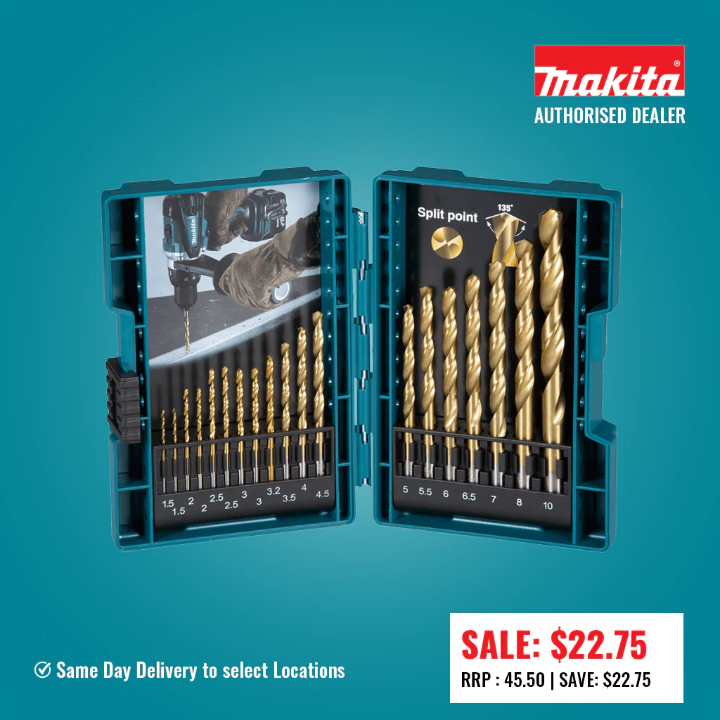 Makita 19pce HSS-TiN drill bit set D-67527
