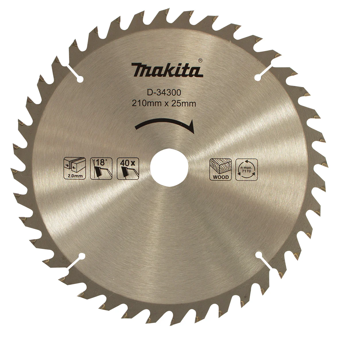 Makita 210mm x 25mm bore 40 tooth blade D-34300