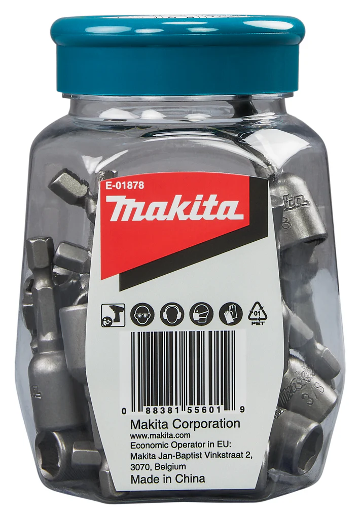 Makita 3/8" tek bits 50mm long jar of 30pc E-01878