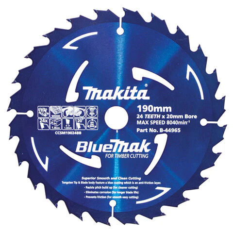 Makita BLUEMAK TCT SAW BLADE 190mm x 20mm x 24T  B-44965