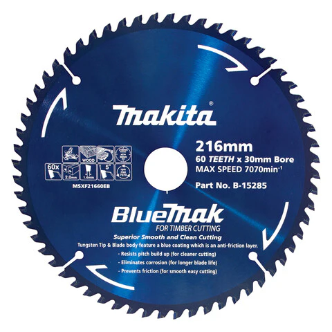 Makita BLUEMAK TCT SAW BLADE 216mm x 30/16mm x 60T B-15285