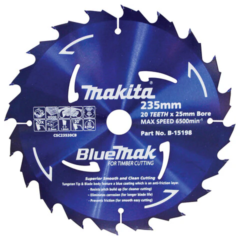 Makita BLUEMAK TCT SAW BLADE 235mm x 25mm x 20T - 20pk B-15198-20 - Image 2