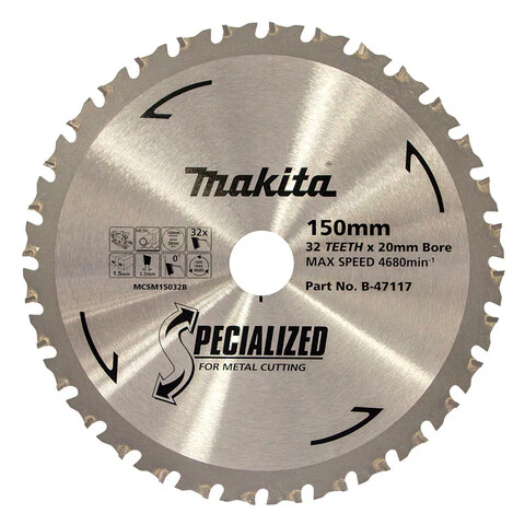 Makita COLD METAL CUTTING TCT SAW BLADE 150mm x 20mm x 32T - 1mm-3mm B-47117