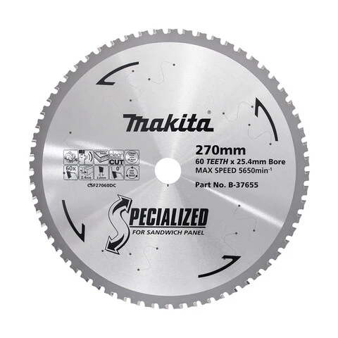 Makita Cool Room Panel Tct Saw Blade 270mm X 25.4mm X 60T B-37655