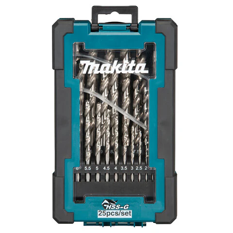 Makita HSS R-SERIES METAL DRILL BIT SET - 1-13mm METRIC - 25pc D-67555