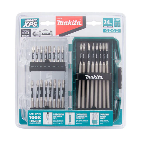 Makita IMPACT XPS 50mm / 75mm &150mm POWER BIT SET - 24pc E-19277