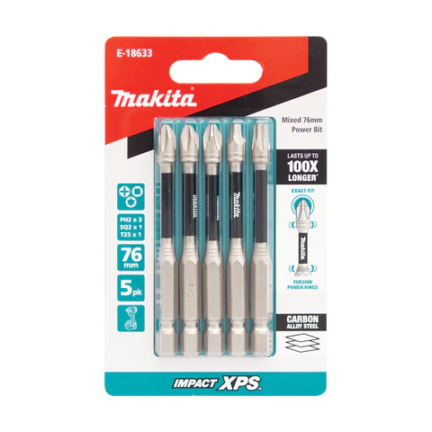 Makita IMPACT XPS 75mm MIXED POWER BIT - 5pk E-18633