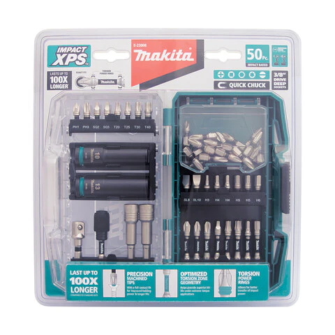 Makita IMPACT XPS DRIVER BIT & 3/8 DEEP SOCKET SET 50pc E-23008