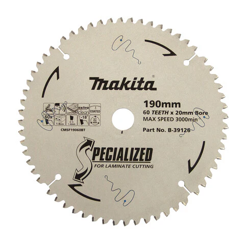 Makita Laminate 60T TCT Circular Saw Blade 190mm X 20mm B-39126