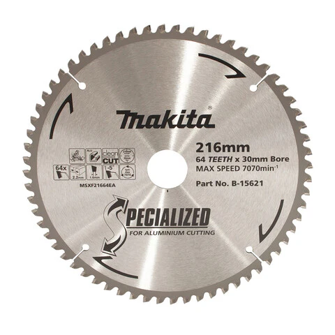Makita Saw Blade Aluminium TCT 64T 216mm B-15621