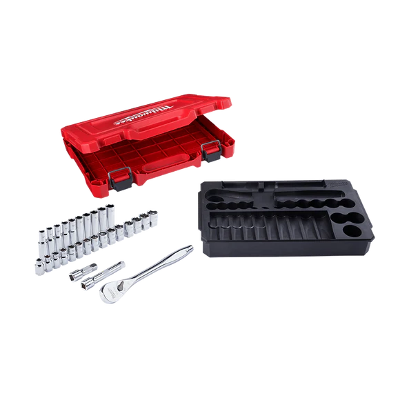 Milwaukee 1/2" Drive 28pc Ratchet & Socket Set Metric - 48229510