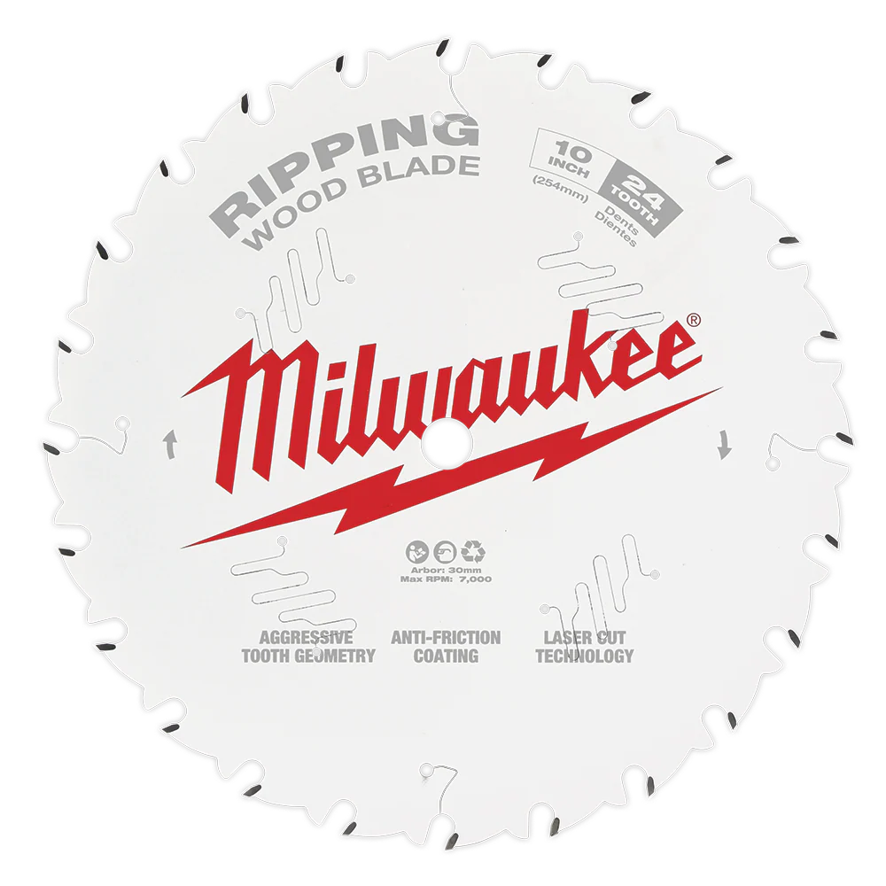 Milwaukee 10" 254mm 24T RIPPING Blade - 48408020
