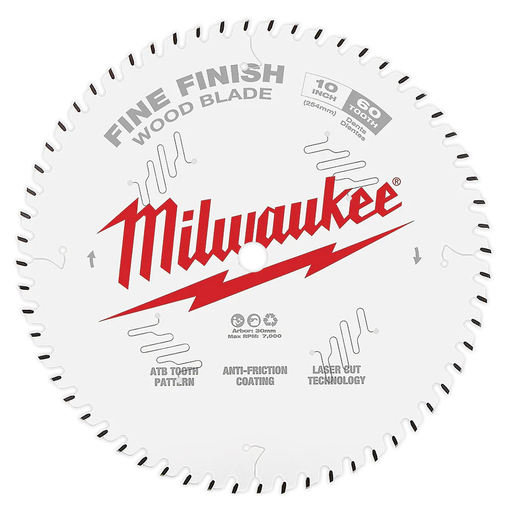 Milwaukee 10" 254mm 60T FINE FINISH Blade - 48408028