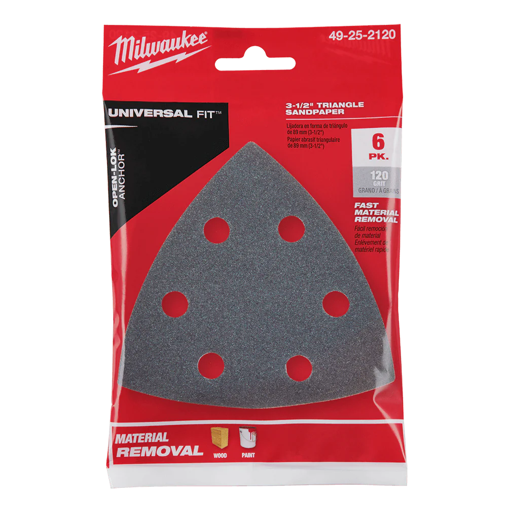 Milwaukee 120 Grit Sand Paper 6Pk, Open-Lok™ - 49252120
