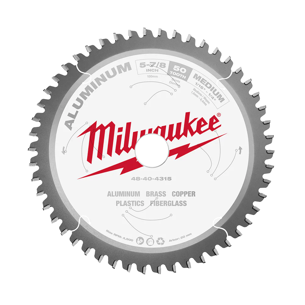 Milwaukee 150mm (5-7/8") 50T Aluminium Circular Saw Blade - 48404315