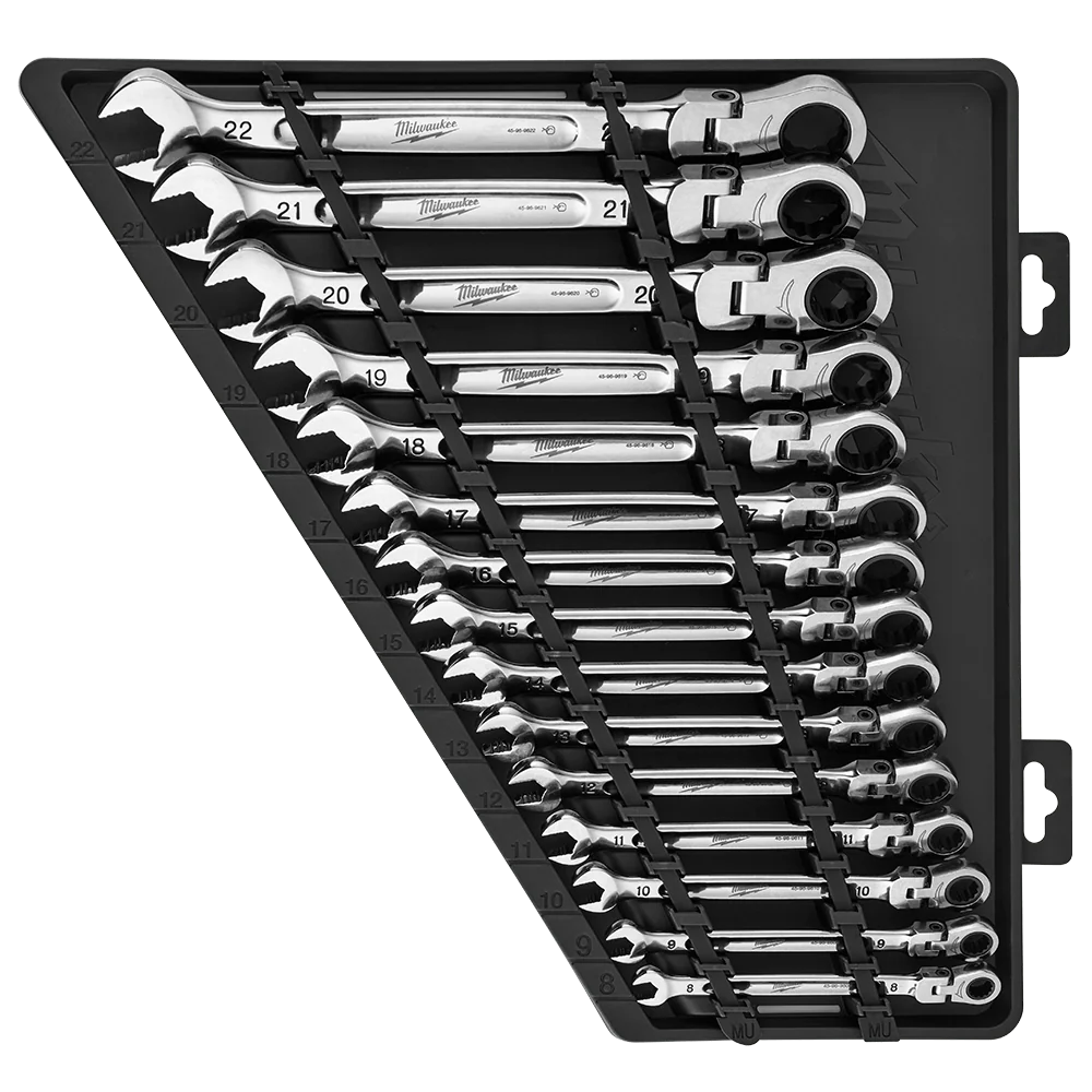 Milwaukee 15p Flex-Head Ratcheting Wrench Set – Metric - 48229513