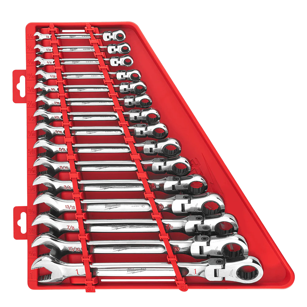 Milwaukee 15pc Flex-Head Ratcheting Wrench Set – SAE - 48229413