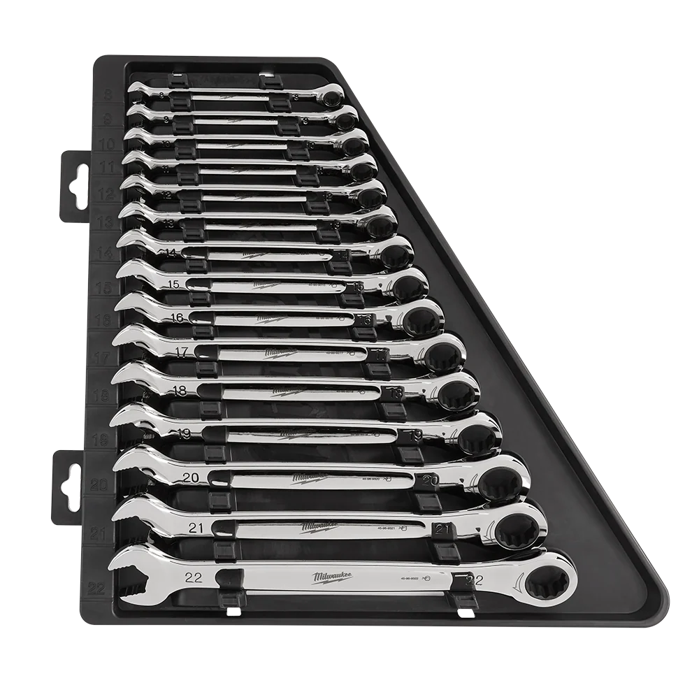 Milwaukee 15pc Ratcheting Combination Wrench Set – Metric - 48229516