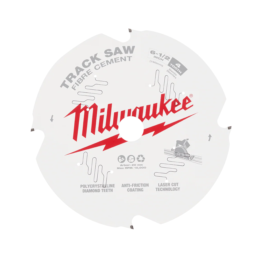 Milwaukee 160mm 6-1/2" 4T Fibre Cement Track Saw Blade PCD - 48400670