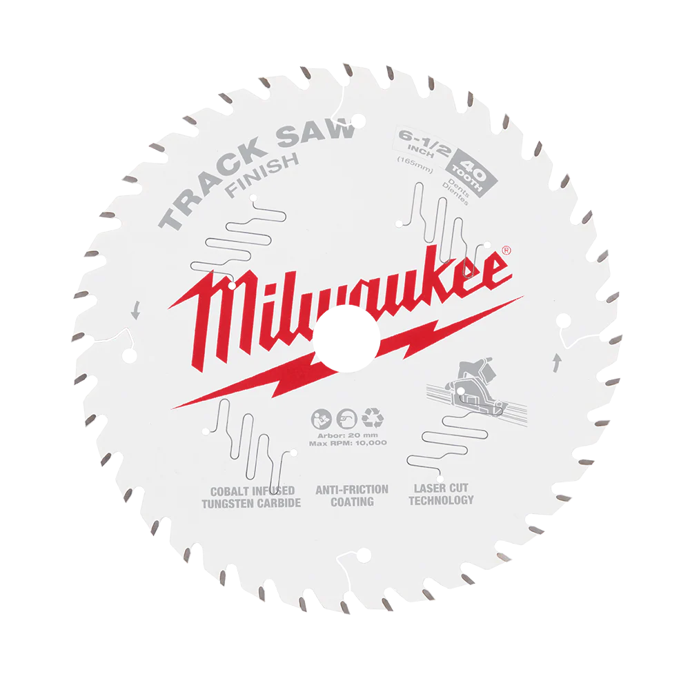 Milwaukee 165mm 6-1/2" 40T Wood Track Saw Blade Finish - 48400625