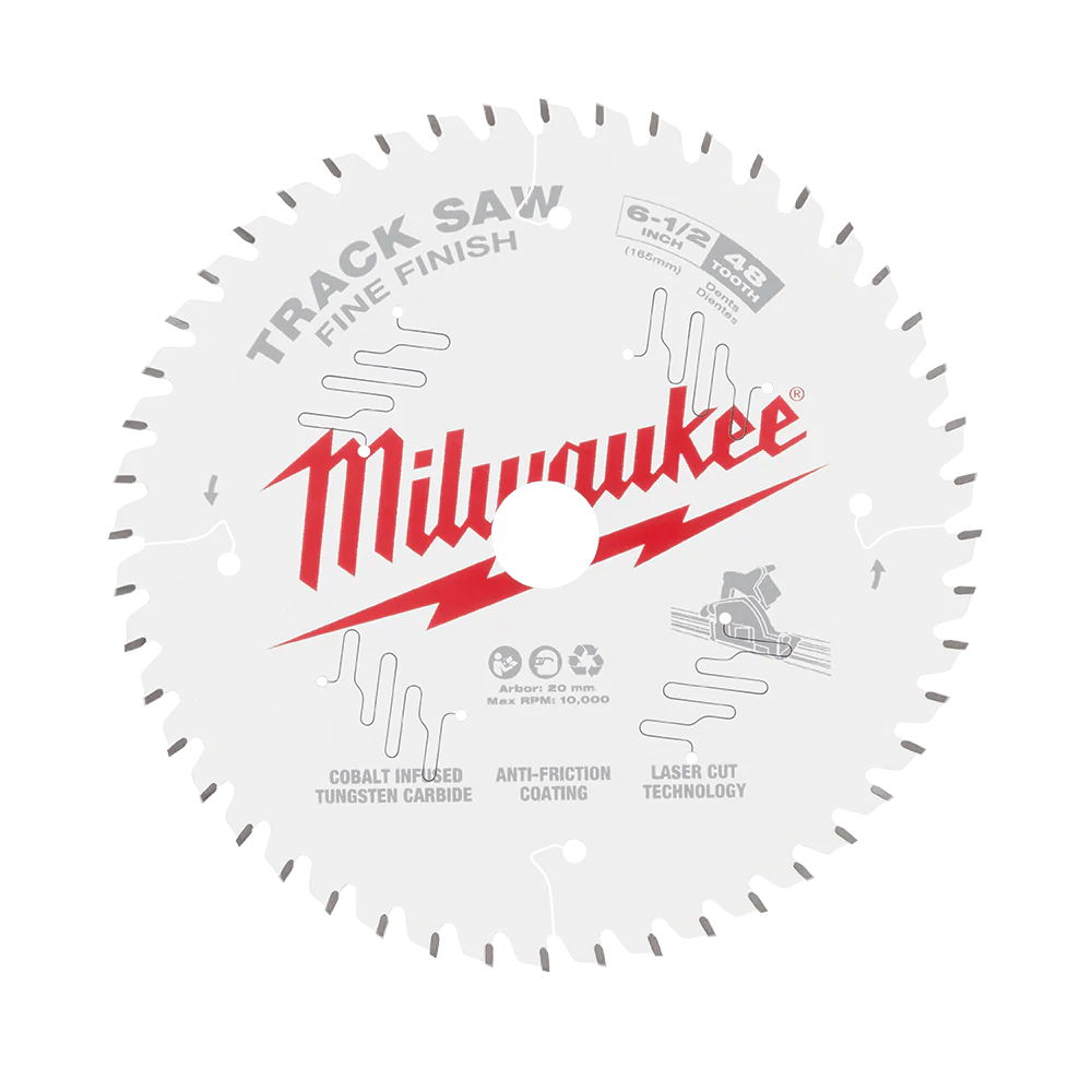 Milwaukee 165mm 6-1/2" 48T Wood Track Saw Blade Fine Finish - 48400627