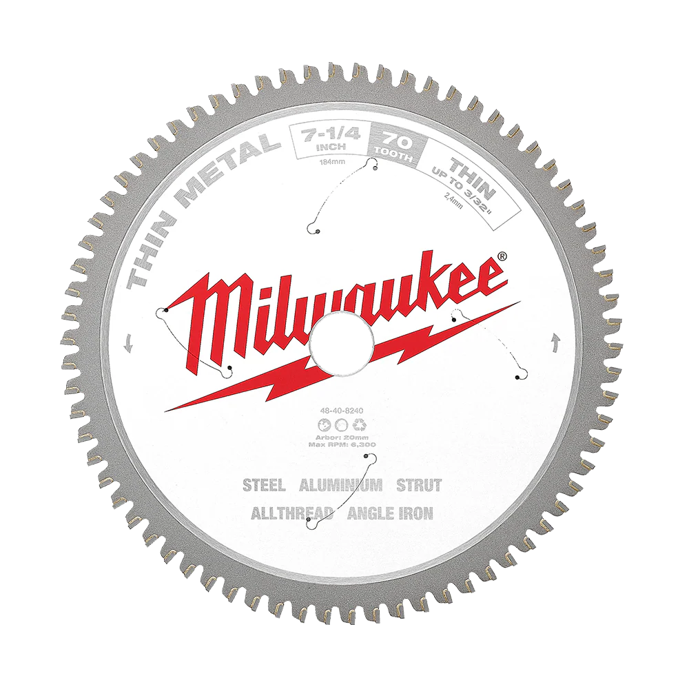 Milwaukee 184mm (7-1/4") 70T Thin Metal Circular Saw Blade - 48408240