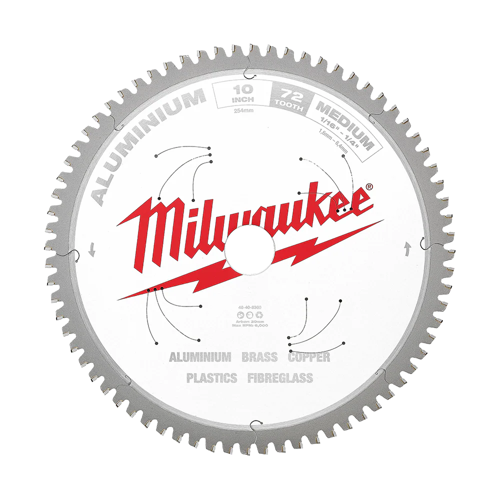 Milwaukee 254mm (10") 72T Aluminium Circular Saw Blade - 48408360