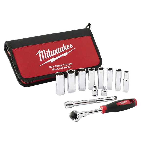 Milwaukee 3/8" Drive 12pc Metric Socket Set - 48229001