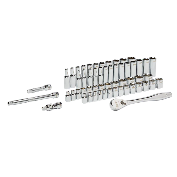 Milwaukee 3/8” Drive 56pc Ratchet & Socket Set SAE & Metric  - 48229008
