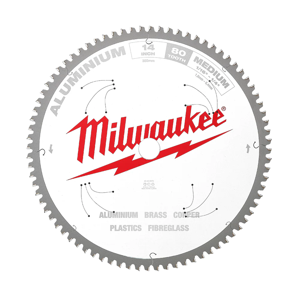 Milwaukee 355mm (14") 80T Aluminium Circular Saw Blade - 48408370